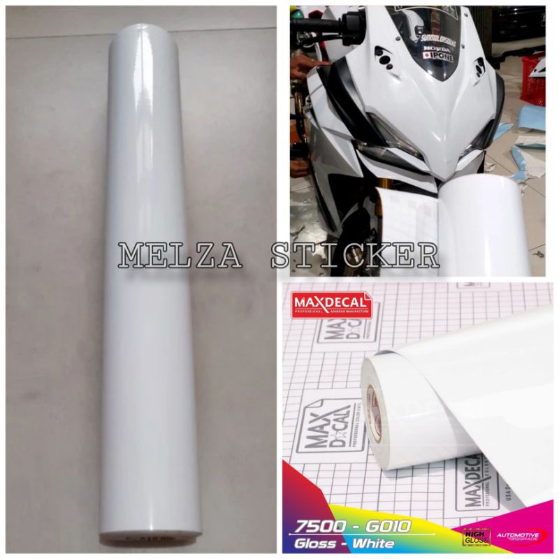 Stiker Skotlet Warna PUTIH GLOSSY Lebar 45 cm