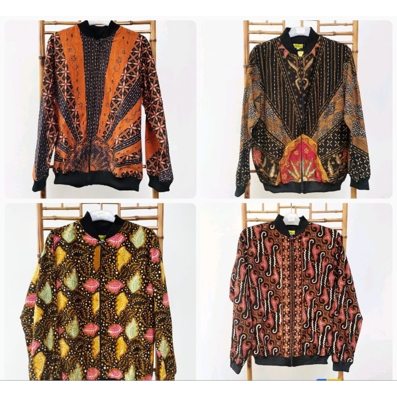 Jaket  Batik bomber jumbo cap colet