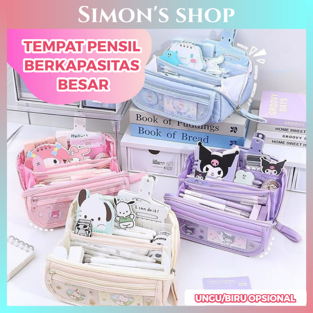 

【COD】Sanrio Tempat Pensil Cinnamoroll Baru Anime My Melody Kuromi Penyimpanan Alat Tulis Siswa Perlengkapan Sekolah Ins Kawaii Hadiah Lucu