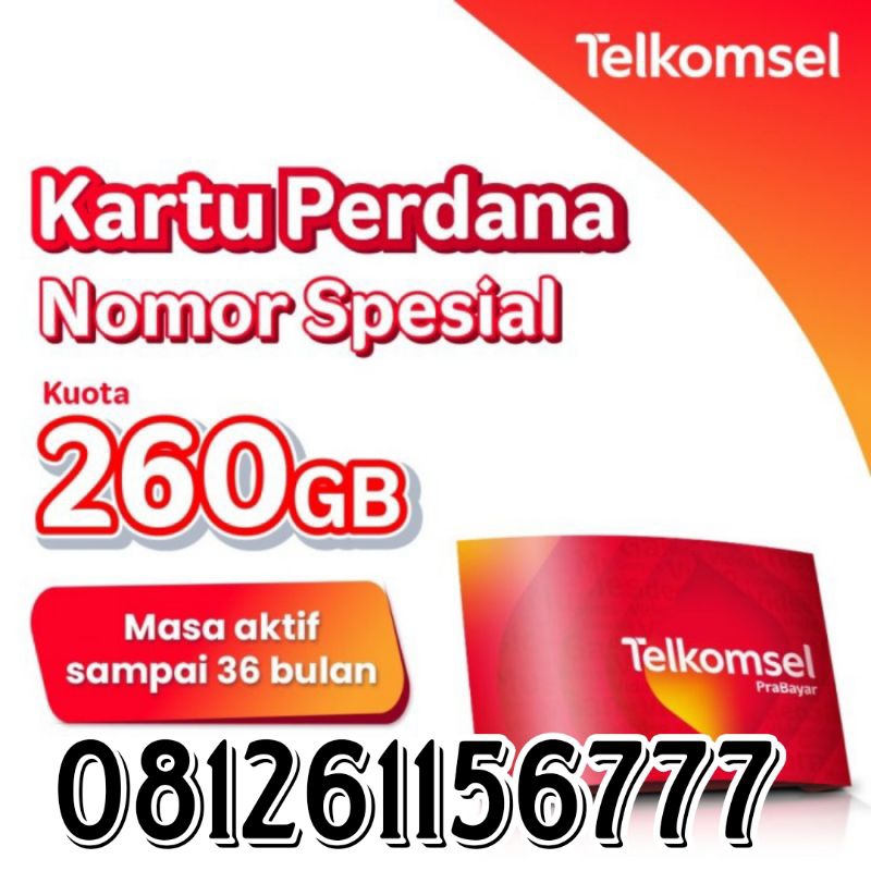 nomer cantik kartu perdana TELKOMSEL 260GB masa aktif 3tahun