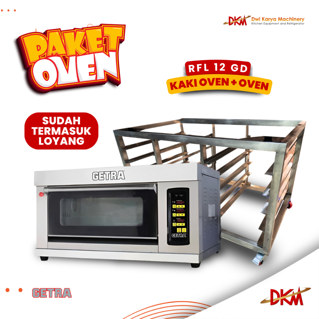 OVEN Gas Getra RFL 12 GD dan KAKI OVEN GETRA RFL-12GD / Oven Gas RFL 12GD INCLUDE KAKI OVEN