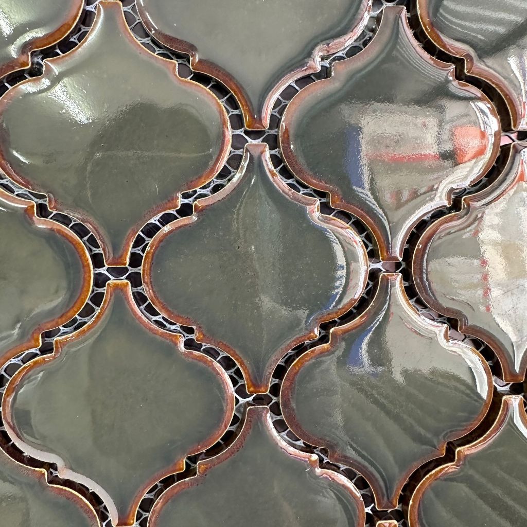 Mosaic Tile Grey Lantern / Mosaik Keramik hijau tua / Keramik Dinding Lantai Backsplash Dapur Honeyc