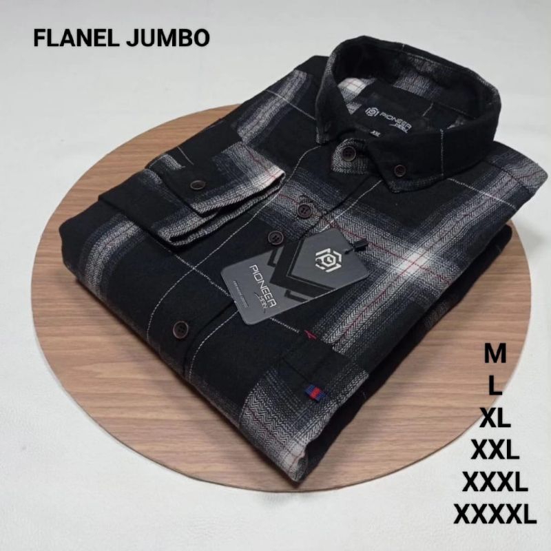 kemeja flanel motif veterano oversize jumbo M L XL XXL XXXL XXXXL lengan panjang