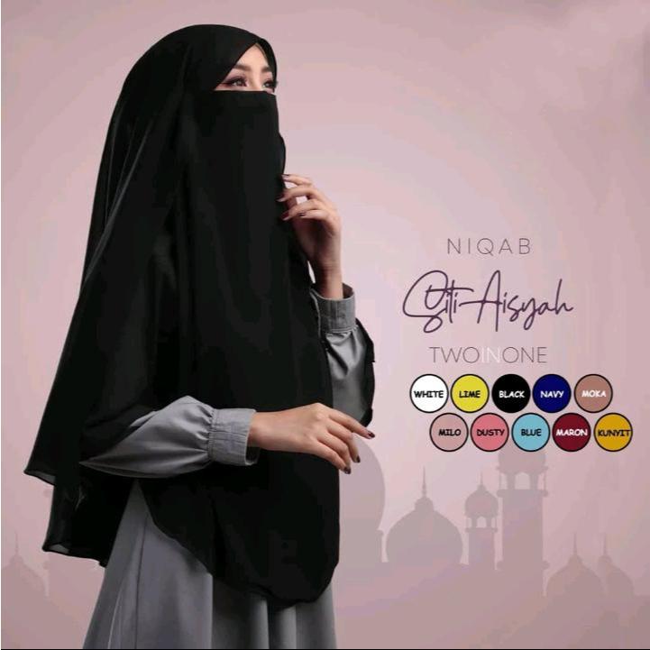 Hijab Jilbab Kerudung Instan Niqab Cadar Siti Aisyah French Khimar Syari Ceruti Babydoll Premium TER
