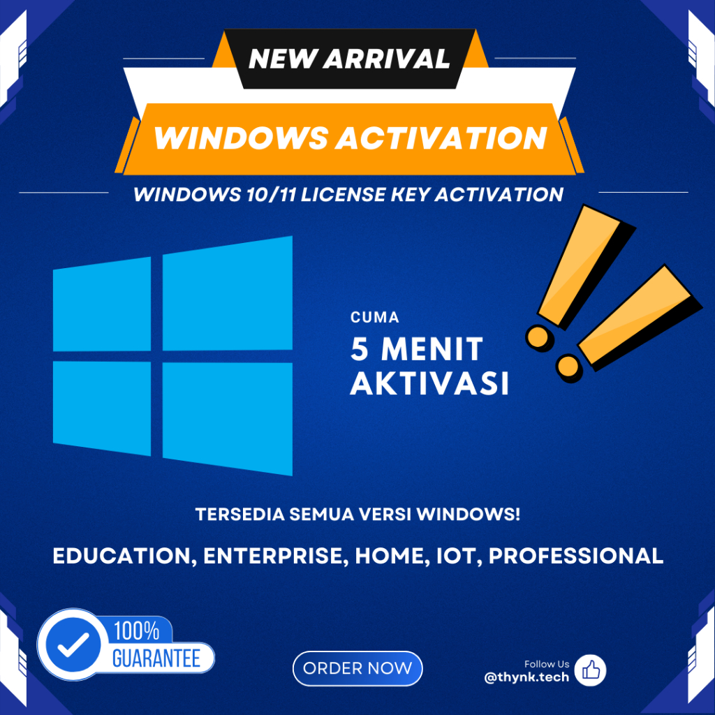 (ORIGINAL) WINDOWS 10/11 ACTIVATION  - Lisensi Windows 10/11 Semua Versi