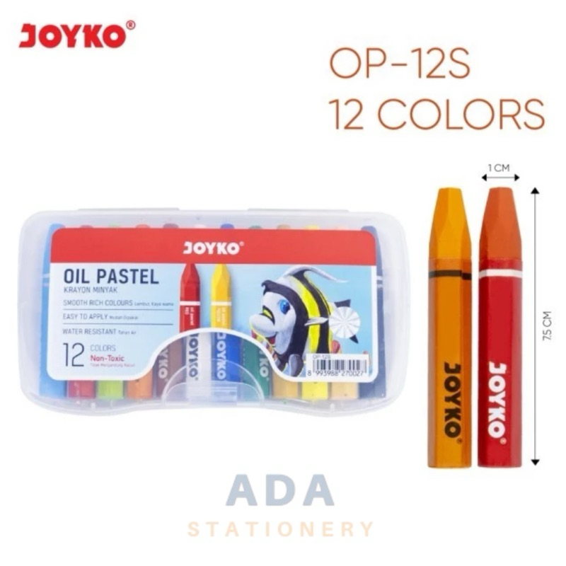 

crayon JOYKO OP-12S / Krayon joyko /pastel oil crayon/12 warna