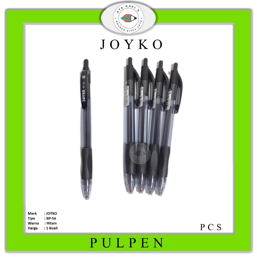 

Joyko - Ballpen BP-56 Pulpen Warna Hitam - PCS