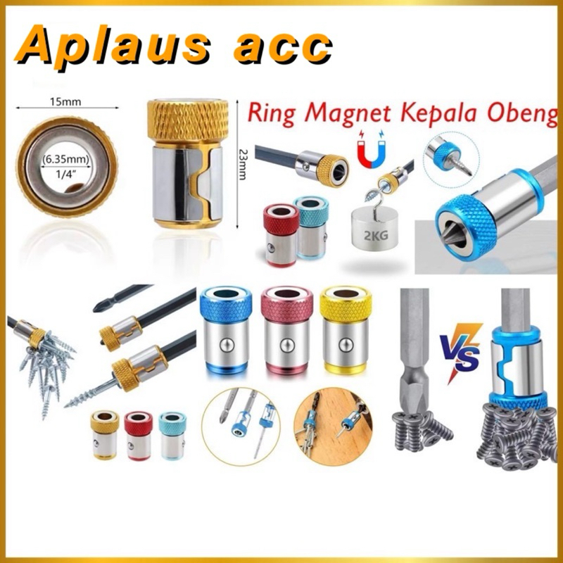 Ring Magnet Kepala Obeng Konektor Adaptor Kepala Obeng Sekrup Magnetic Screw Driver