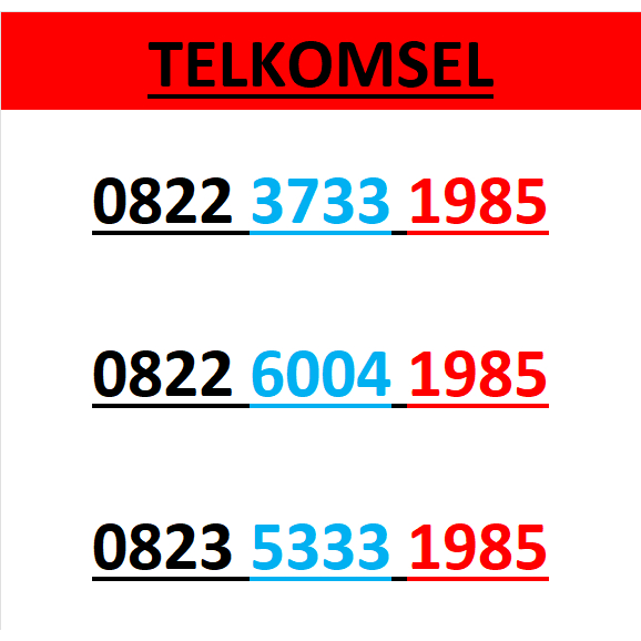 Nomor cantik telkomsel simpati 4g 5g seri tahun 1985 r400