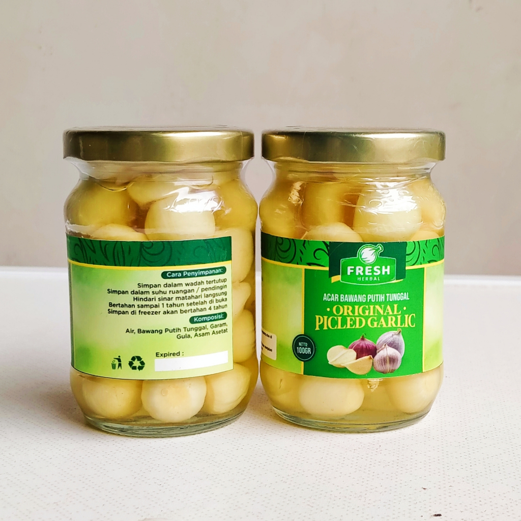 

Acar Bawang Putih Tunggal Kemasan Botol Best Seller BPOM (P-IRT) HALAL