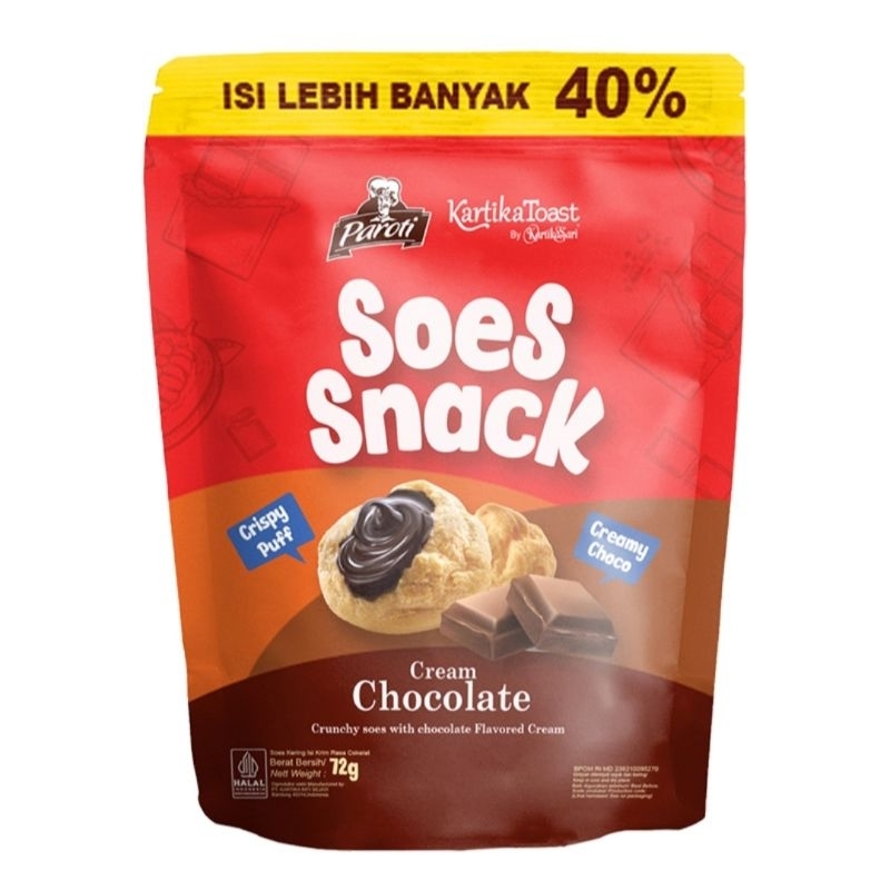 

Paroti Soes Snack Chocolate 72g EXP MEI 2026