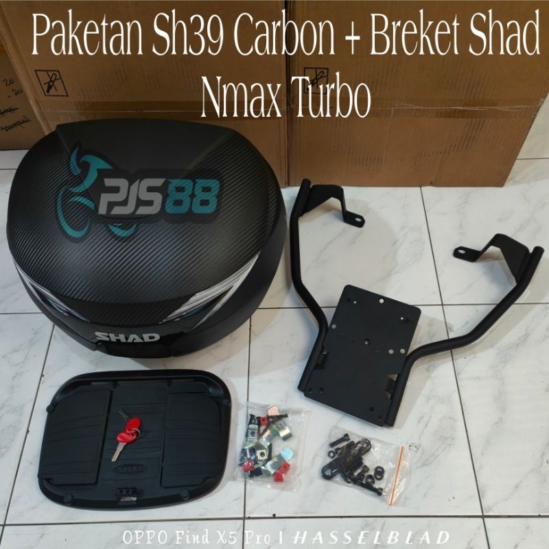 Shad Original Paketan Box Shad Sh39 Sh 39 Carbon Plus Bracket Breket Box Shad Nmax Turbo & Nmax neo 