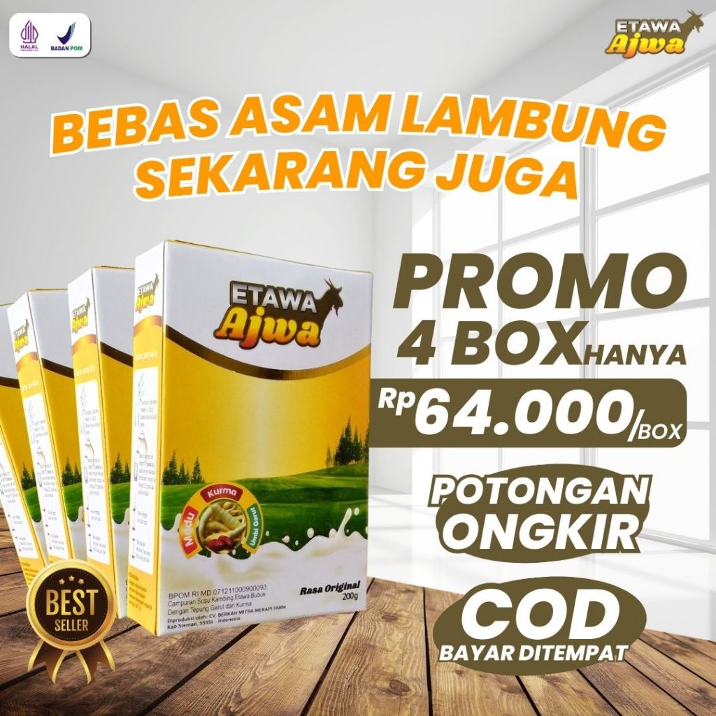 

Susu Kambing Etawa Plus Kurma Ajwa 1 Box bantu merawat dari asam lambung