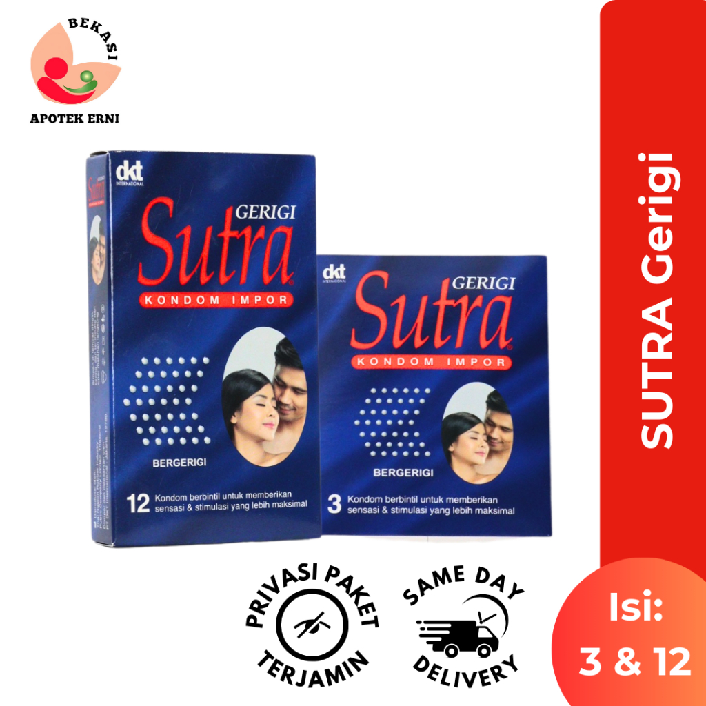 Kondom Sutra Gerigi isi 3 & 12, Kondom Bergerigi, Kondom Sutra Bergerigi, bergerigi halus dan lembut