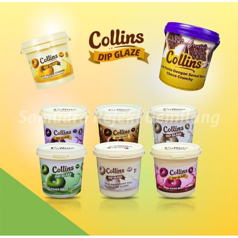 

Collins dipglaze 1kg aneka rasa/ selai cokelat / toping donat / toping cake