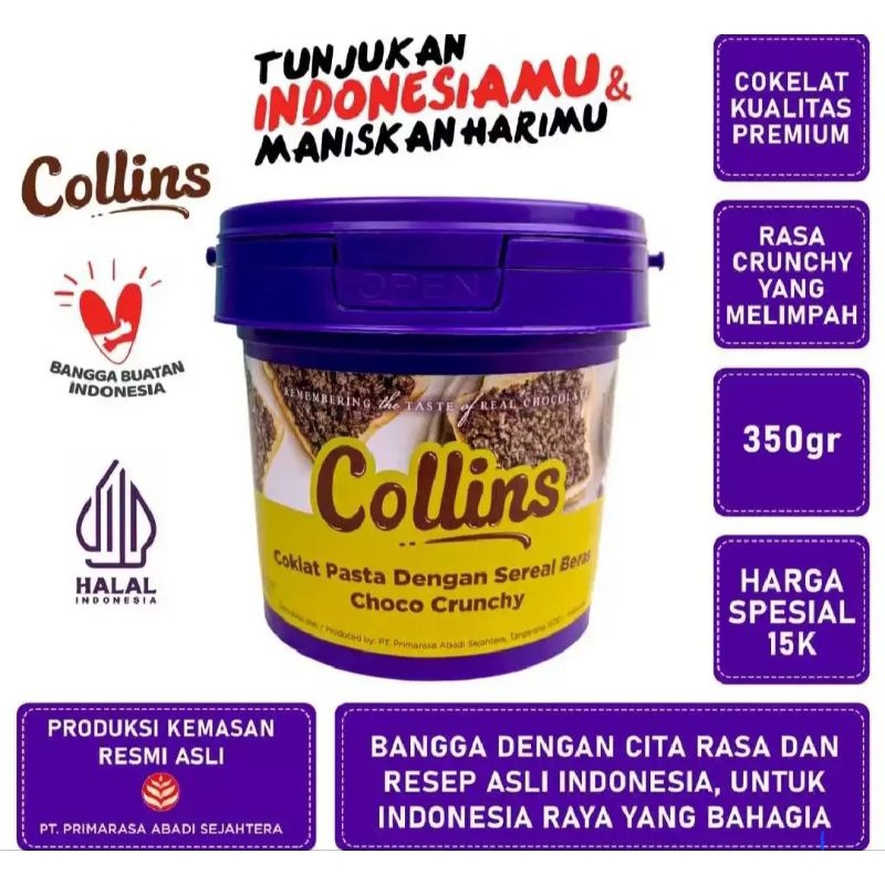 

Collins crunchy 350gram / cokelat viral / selai cokelat