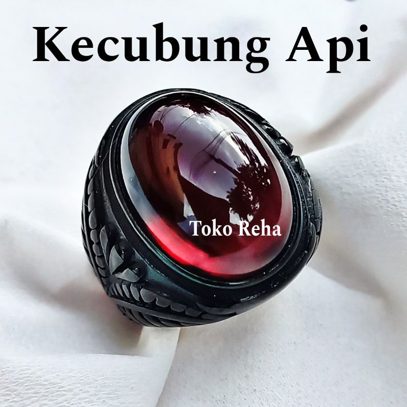 Cincin Batu Kecubung Api Ring Hitam