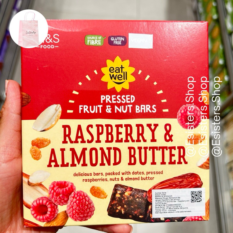 

MARKS AND SPENCER Raspberry & Almond Butter Bars Gluten Free M&S Food Cemilan Ringan Sehat