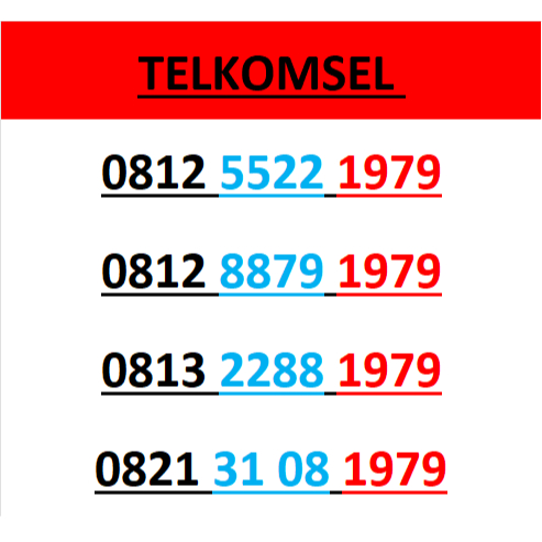 Nomor cantik telkomsel 4G 5G seri tahun 1979 r500