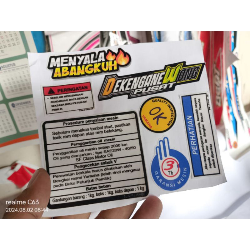 STIKER WARNING YAMAHA BONUS STIKER