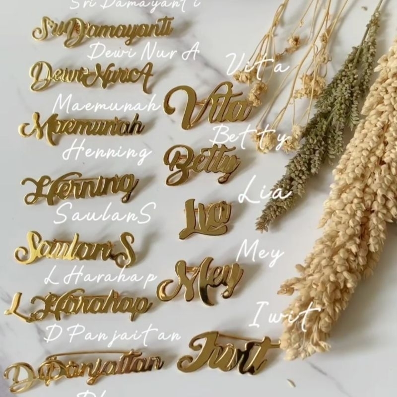 Bros Nama Lapis Emas Bros Nama Custom Bros nama