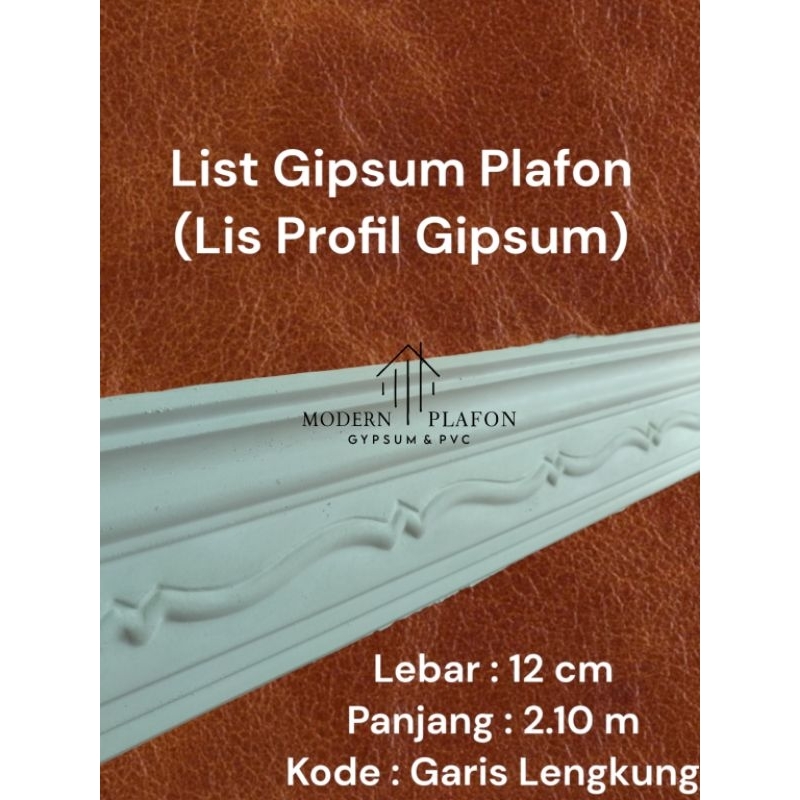 Lis List gypsum gipsum plafon 12 cm motif garis lengkung / lis profil gypsum / list profil gypsum pl