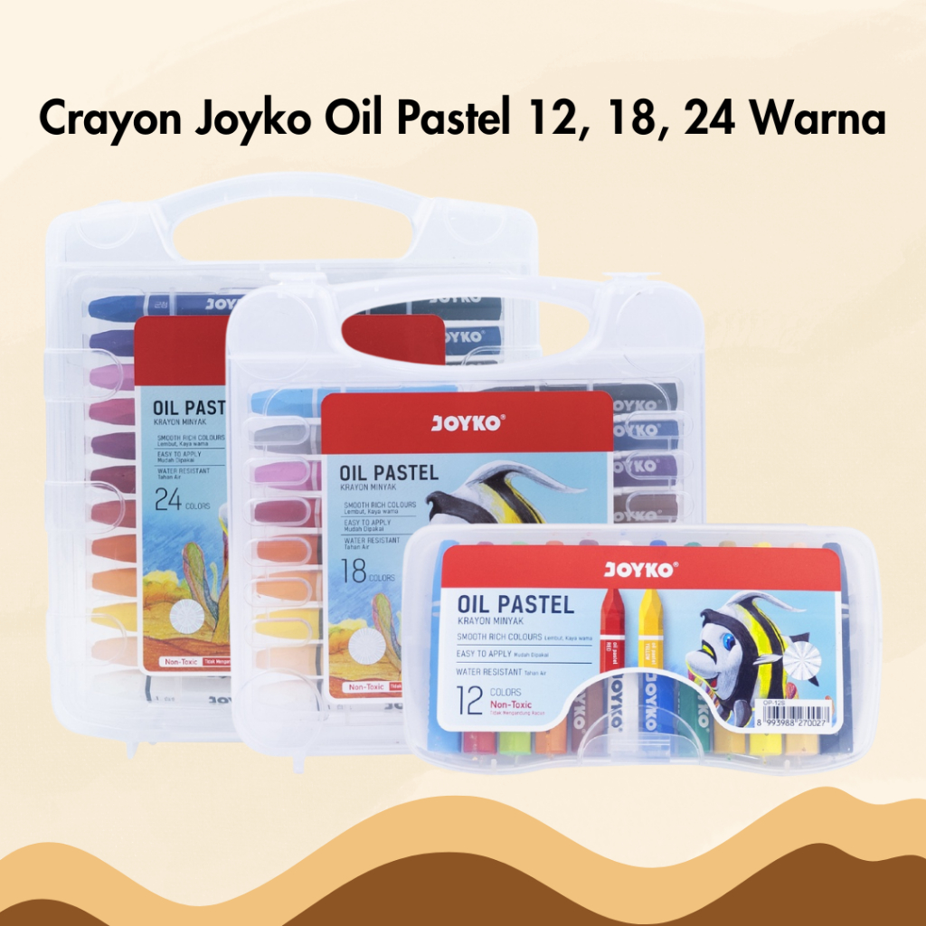 

Crayon Joyko Oil Pastel 12 18 24 Warna Krayon