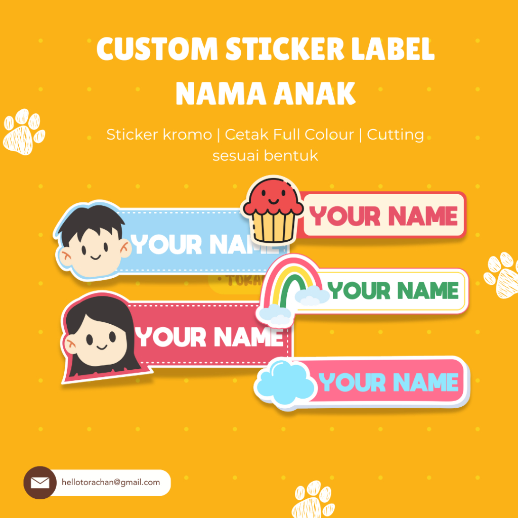 

Sticker Stiker Label Nama Anak Custom Nama Karakter
