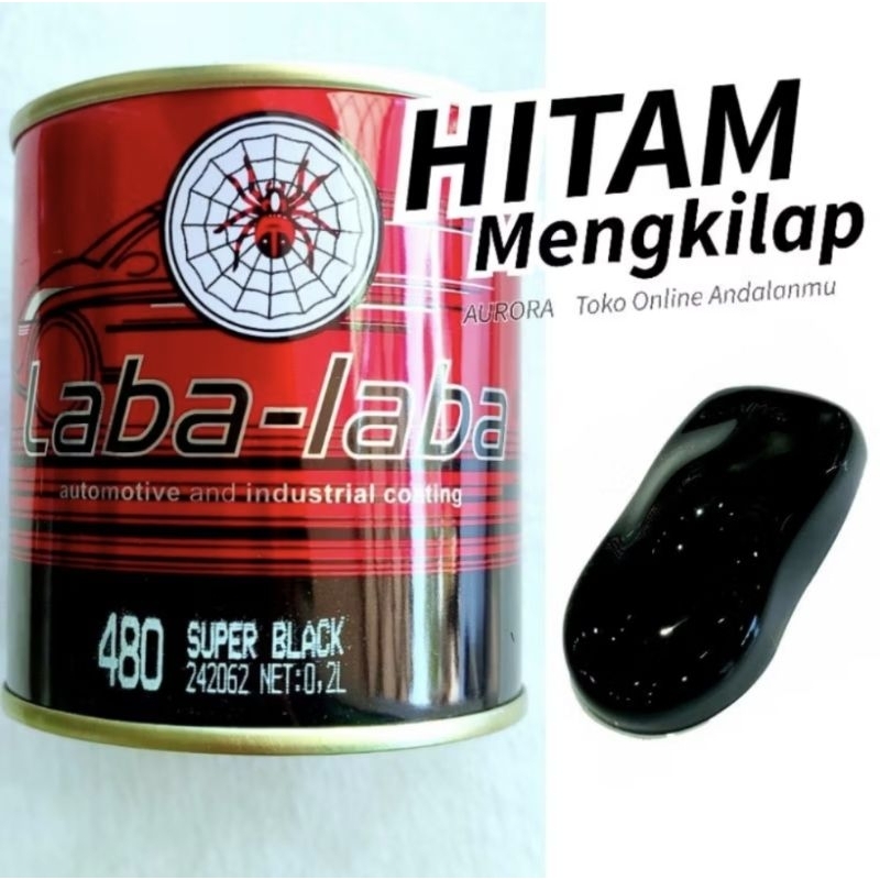 Cat Hitam Mengkilap Laba-laba Super Black 200ml