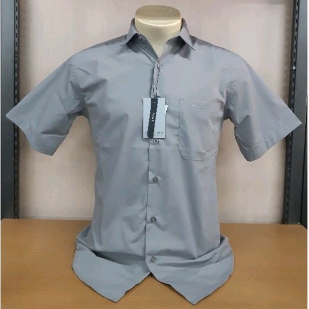 Pierre Gruno (by Remix)kemeja formal lengan pendek slim fit sz M L XL 2XL