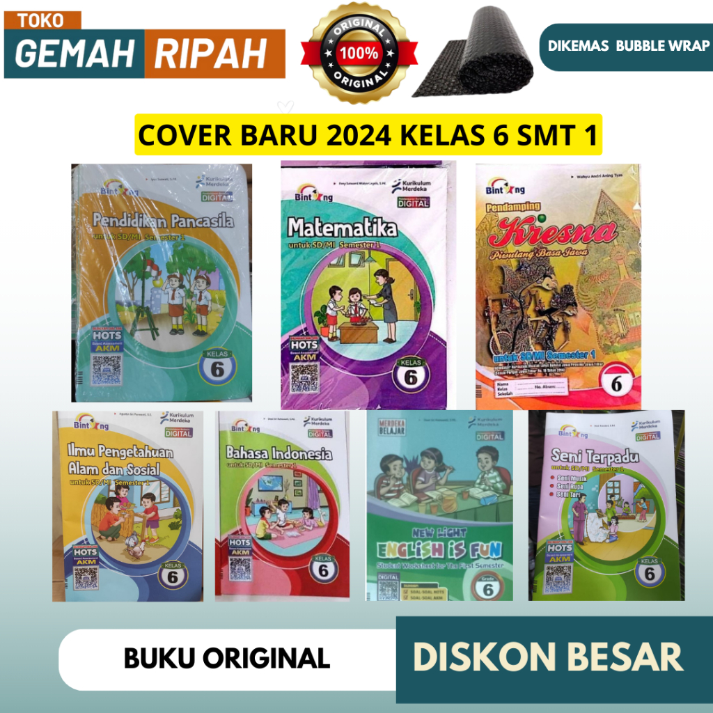 LKS BINTANG KELAS 6 SEMESTER 1 2  MATEMATIKA BAHASA INDONESIA SENI TERPADU PENDIDIKAN PANCASILA IPAS