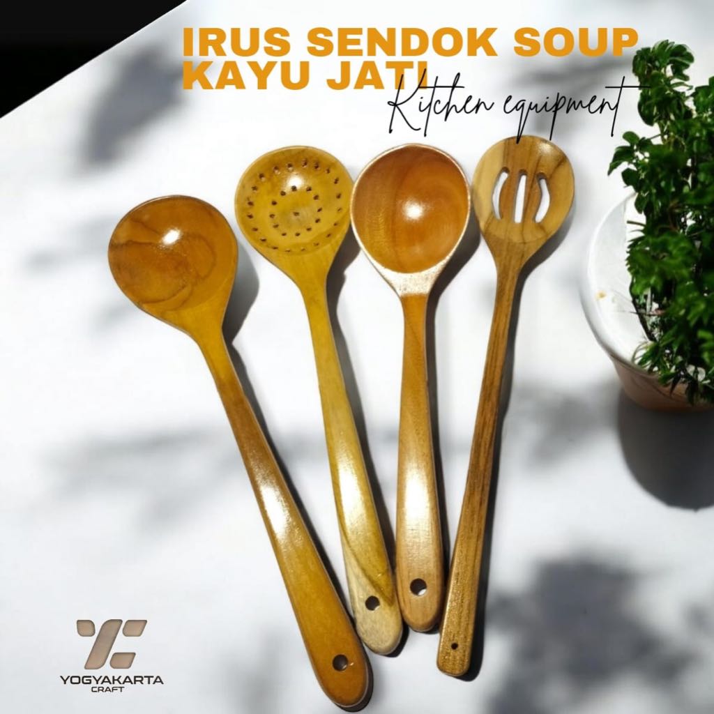 irus sendok soup/macam irus sayur Kayu Jati  Wooden Soup Food Grade