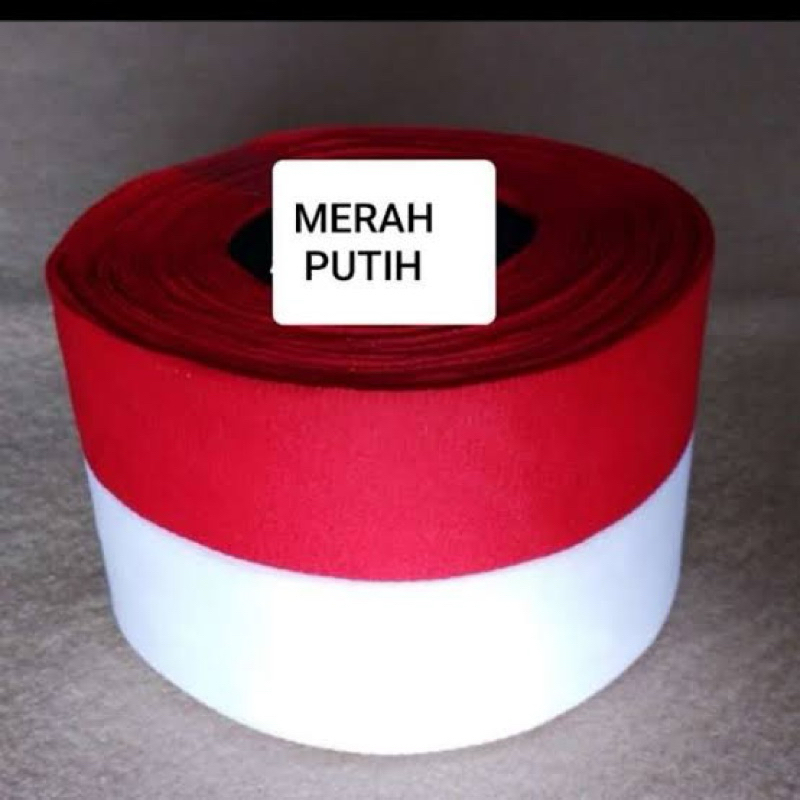 

(1 roll) Pita Merah Putih 4cm & 2,5cm bendera / pita bendera merah putih
