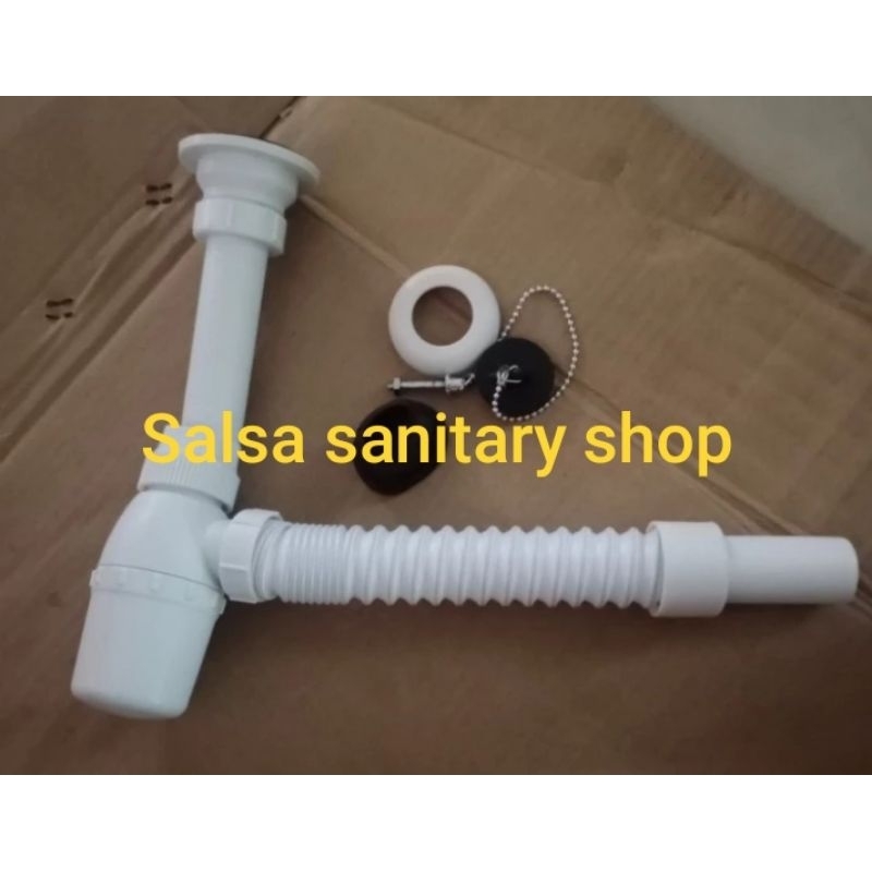 Sifon wastafel / pembuangan wastafel PVC / leher angsa model toto