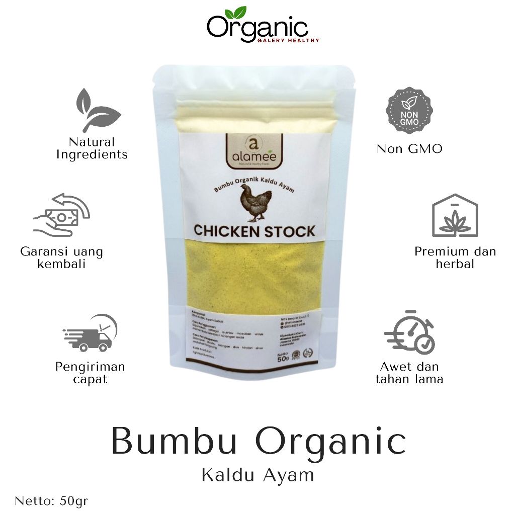 

BUMBU KALDU BUBUK AYAM CHICKEN HERBAL HEALTHY STOCK POWDER EXTRACT SEASONING NON MSG MURI
