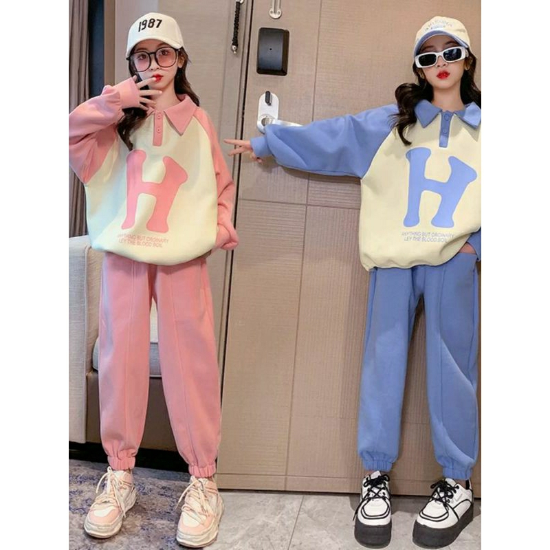 Setelan Baju Anak Perempuan Model Korean Style 4-12 Tahun Baju Anak Kekinian