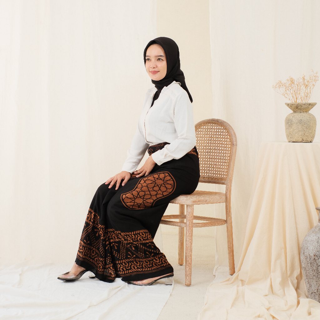 Sarung Goyor Santriwati Motif Terompah Kain Santung Kain rayon Sarung Cewek Sarung Perempuan Sarung 