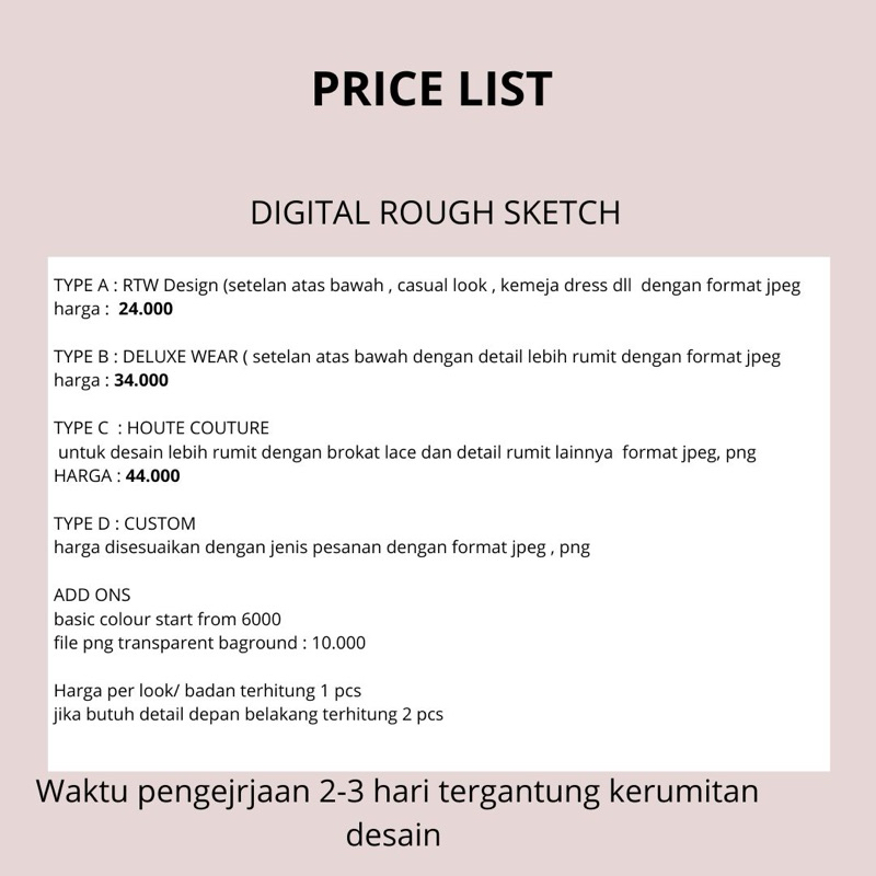 

jasa sketsa busana digital / digital fashion sketch