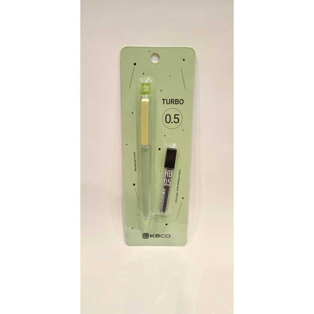 

GRAMEDIA BSD CITY - KACO TURBO MECH PENCIL 0.5 SET WITH REFFIL HB GREEN