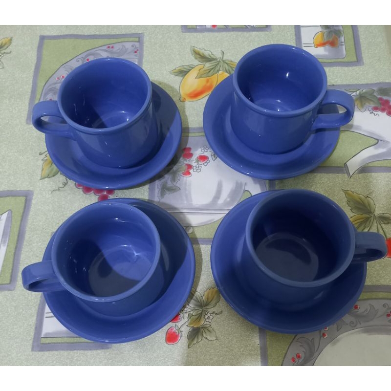 TAKE ALL PIRING CANGKIR KERAMIK BIRU CANGKIR TEH TEA SET