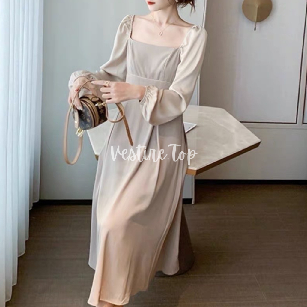 ELYSE | Baju Sabrina | Dress Sabrina Full Karet | Dress Wanita korea | Dress Pesta | Dress Jumbo | D