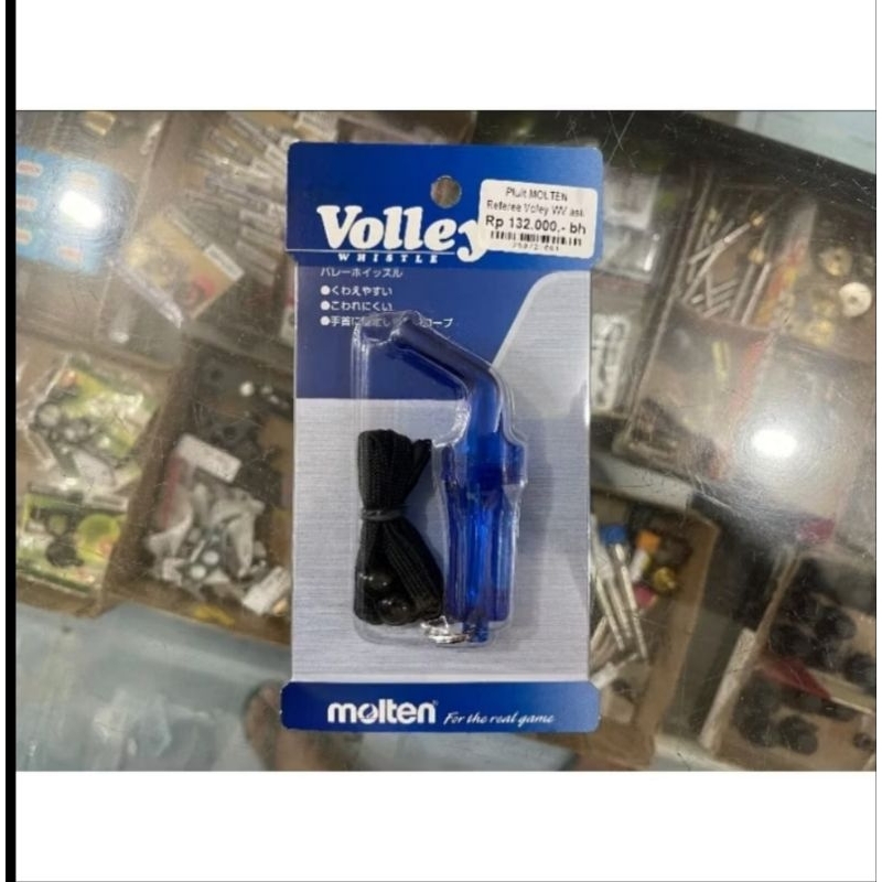 PELUIT MOLTEN VOLI BOLA KAKI FUTSAL WASIT BIRU HITAM PUTIH AKSESORIS OLAHRAGA