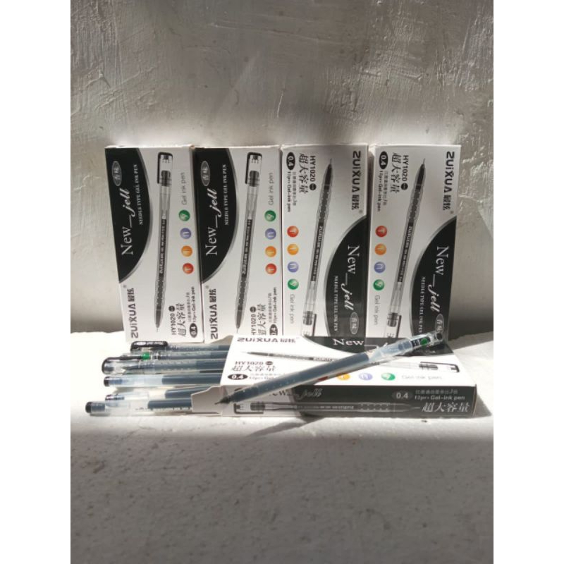 

(1pak) Ballpoint New Jell Zuixua HY1020/Pulpen gel 0,4mm/bolpoin gel tinta hitam