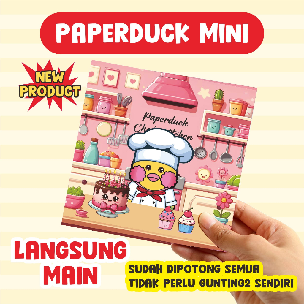 Paperduck duck house mini, mainan bebek viral, boneka kertas bongkar pasang, quiet book buku anak my