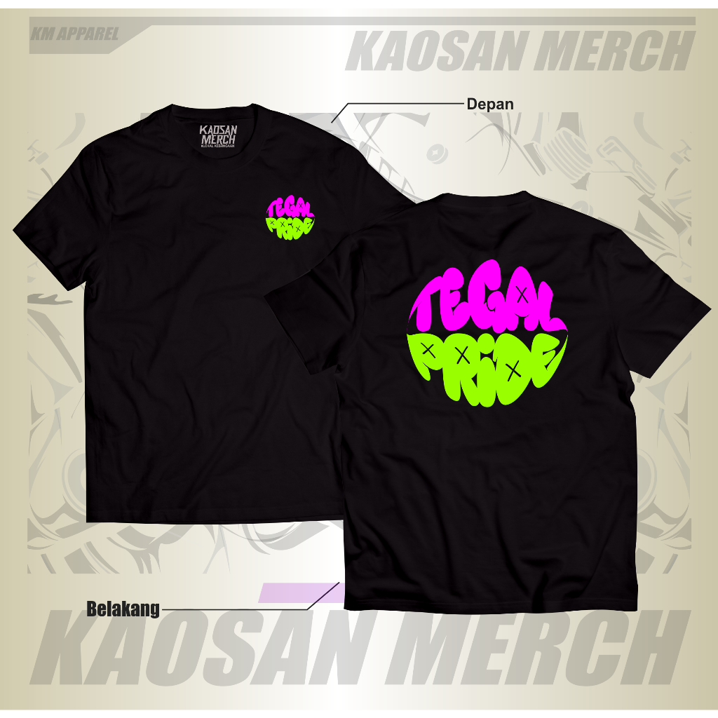 Kaos Tulisan Unik Tegal  Printing DTF Premium 100% Cotton combed