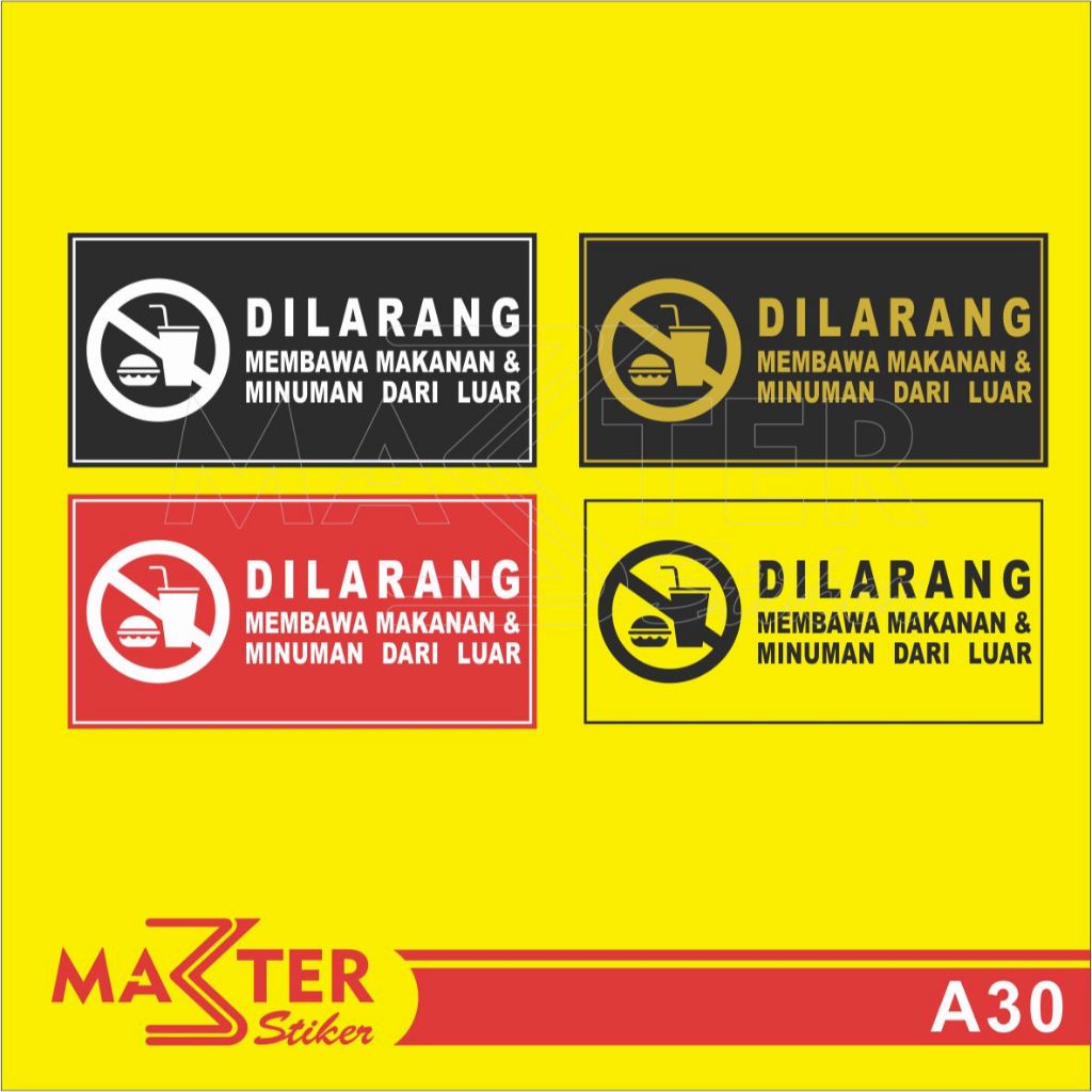 

A30 - Acrylic Sign, Stiker Akrilik Dilarang Membawa Makanan, Tahan Air, Termurah, dan Bisa Custom