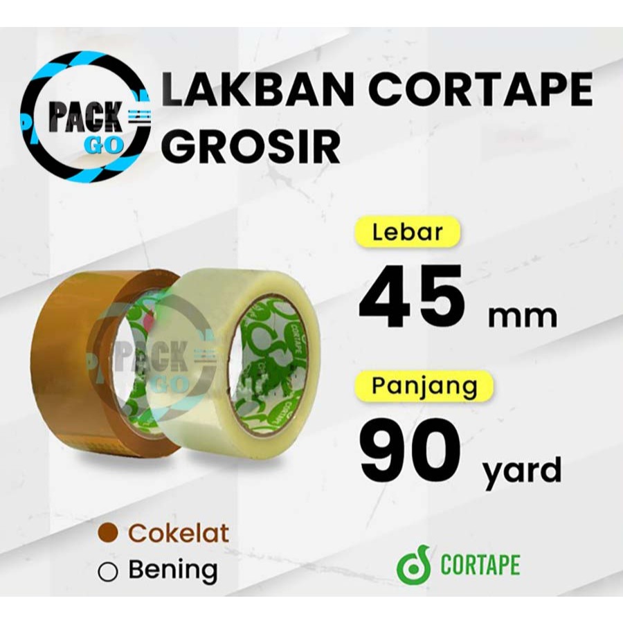 

Lakban Cortape BENING Isolasi Ukuran 45 mm x 90 yard Selotip Murah 1 DUS