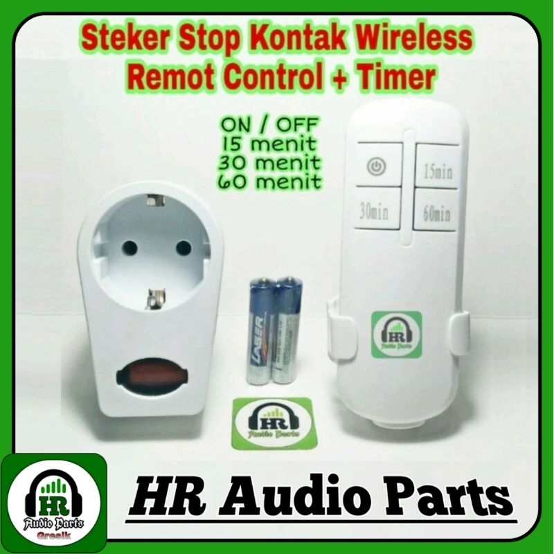 Steker Stop Kontak Wireless Remot Control Plus Timer 15/30/60 Menit