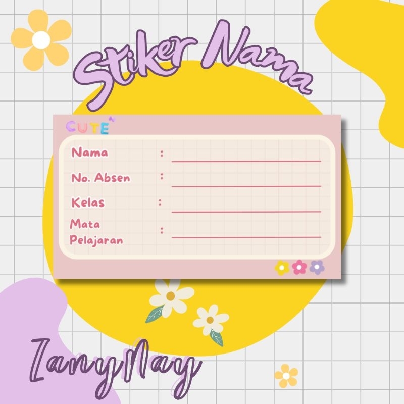 

STIKER NAMA MATA PELAJARAN Easthetic cute cewek (isi 20 pcs)