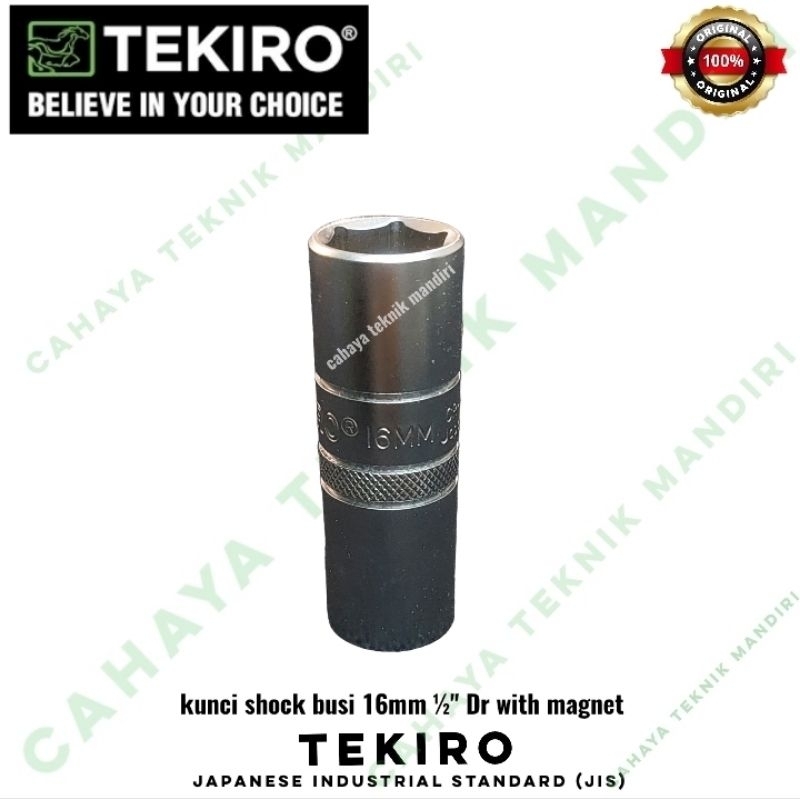 TEKIRO mata sok kunci busi 16 mm 1/2" Dr  with magnet